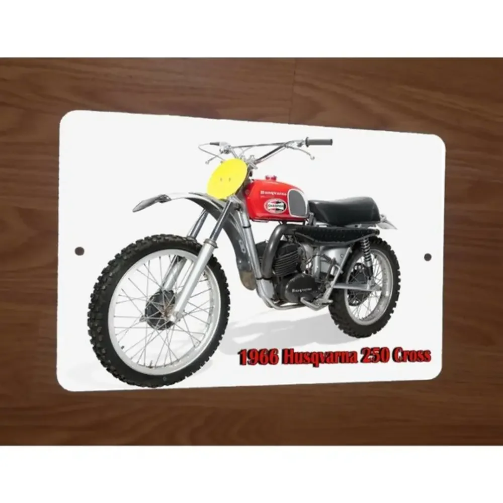 1966 Husqvarna 250 Cross Motocross Motorcycle Dirt Bike 8x12 Metal Wall‎ Sign